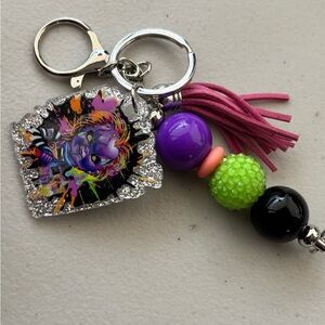 Colorful Beaded Keychain with Tassel